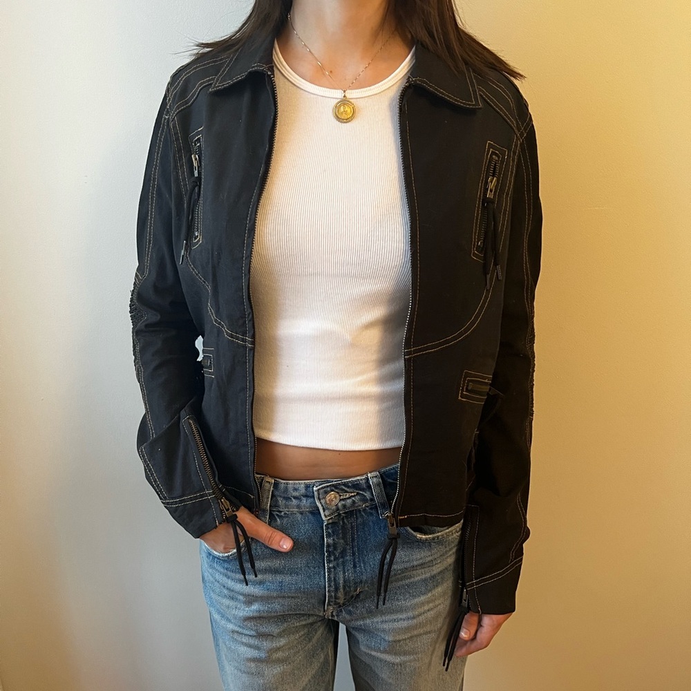 Black motor jacket